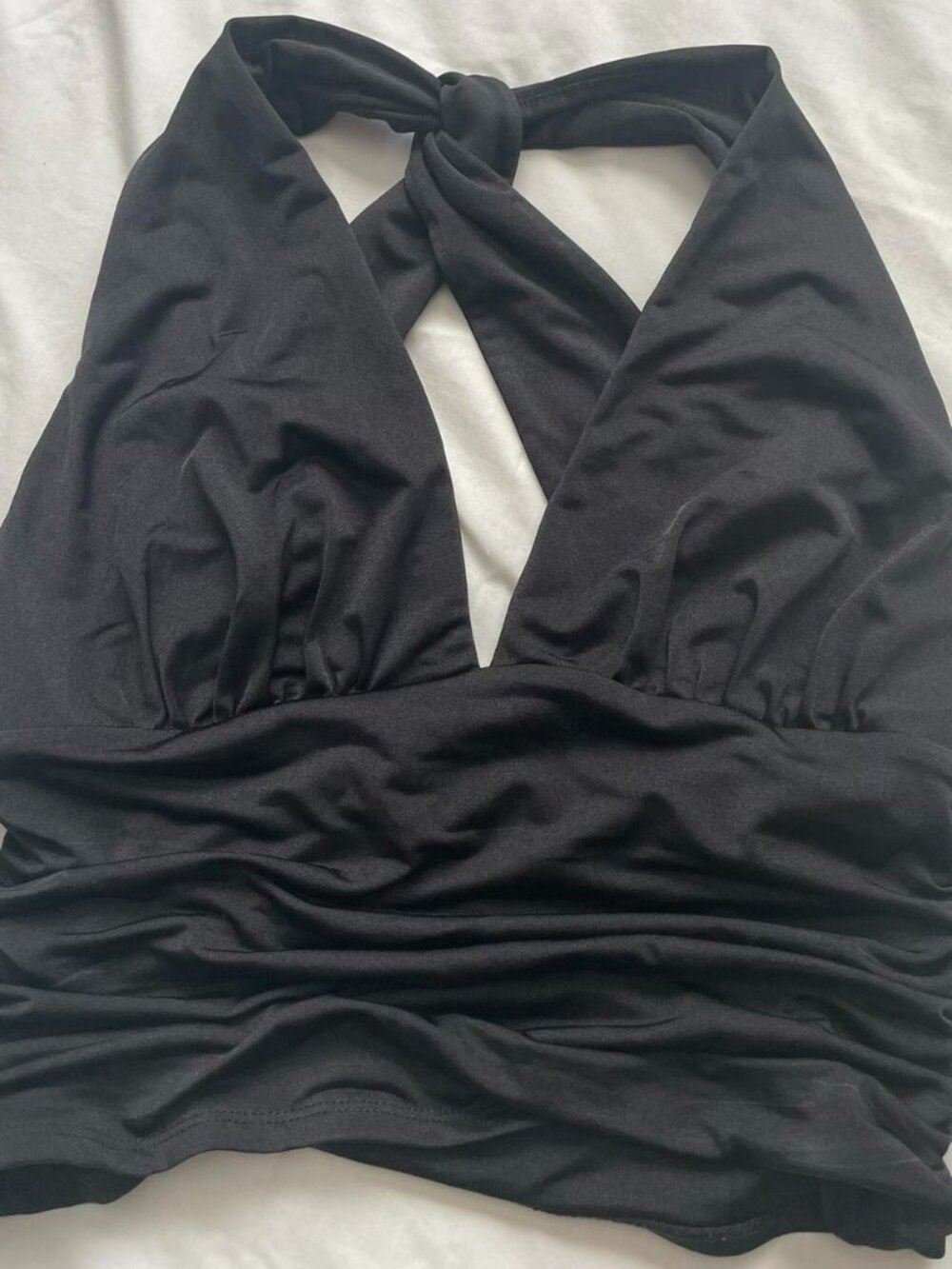 Black Guess Halter crop top